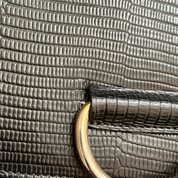Jenni Kayne Embossed Lizard Saddle Crossbody Little Liffner Bag Black - Picture 11 of 11